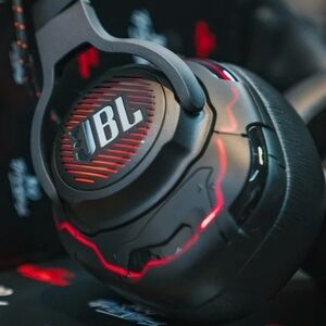 JBL Black Over-Ear Headphones with Red LED Accents